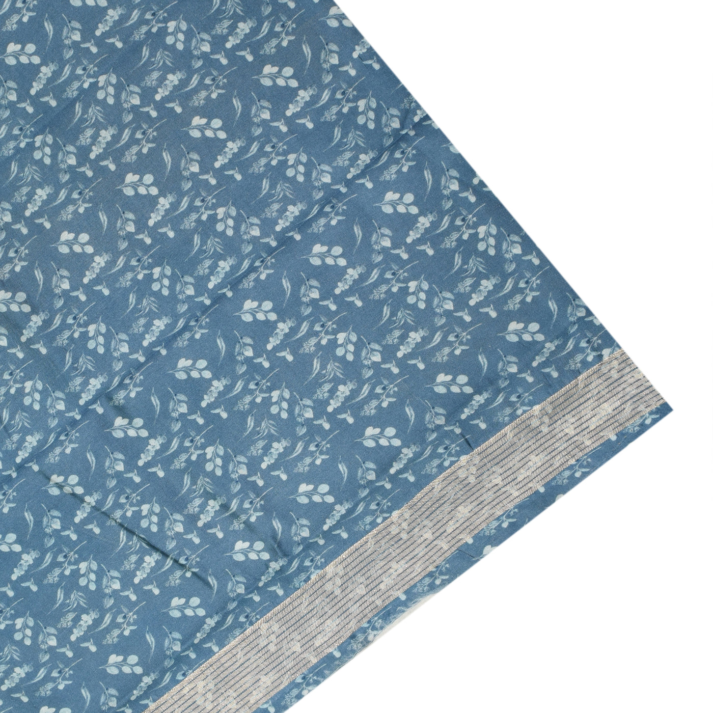 Blue Banarasi Silk Saree with Box Floral Zari Design