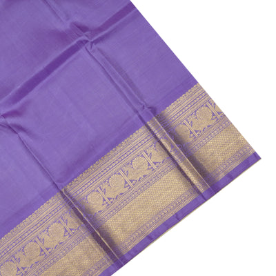 Off White Eco Print Kanchi Silk Saree with Lavender Getti Self Pallu
