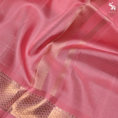 Pink Kanchi Silk Dhoti with Gold Zari Border