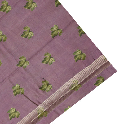 Lavender Banarasi Silk Saree with Box Floral Zari Design