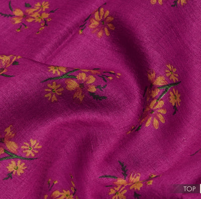 Magenta Tussar Silk Salwar with Off White and Magenta Stripes Dupatta