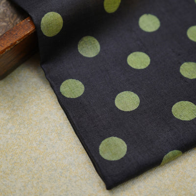 Black Tussar Silk Salwar with Polka Dots Design