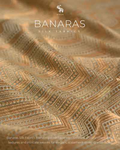 Baby Blue Tissue Banarasi Silk Fabric with Zig Zag Design