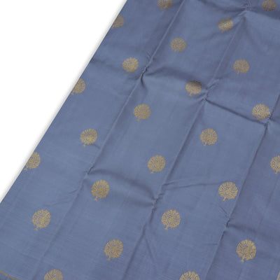 Grey Kanchipuram Silk Saree with Zari Butta Design