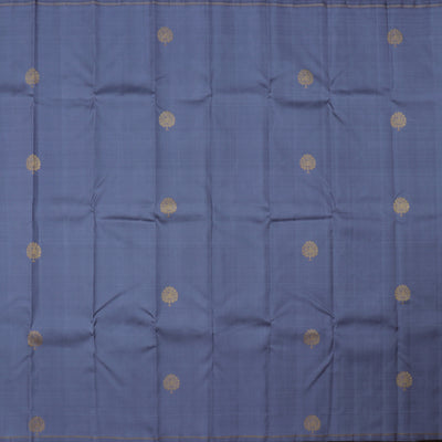 Grey Kanchipuram Silk Saree with Zari Butta Design