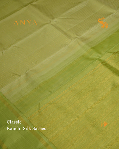 Pista Green Kanchi Silk Saree with Chain Dots Design