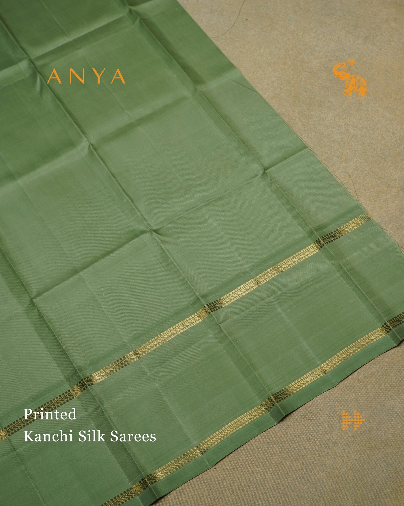 Pista Green Printed Kanchi Silk Saree with Floral Printed Design