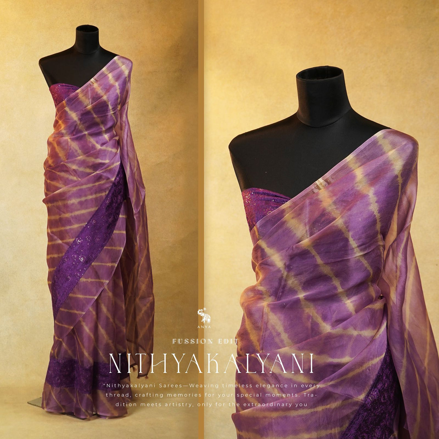 Lavender Organza Saree