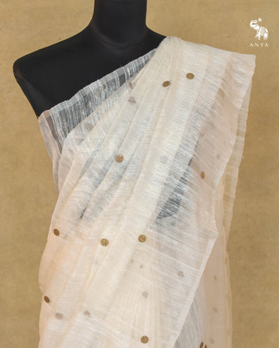 Off White Bailu Coin Saree