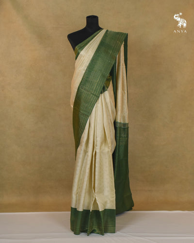 Off White Kanchi Classic Saree with Creeper Design