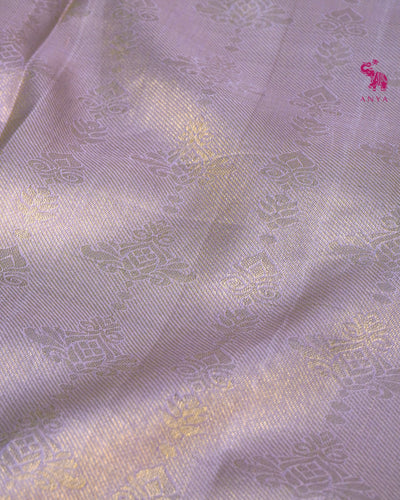 Lavender Kanchi Silk Saree with Zari Creeper Design