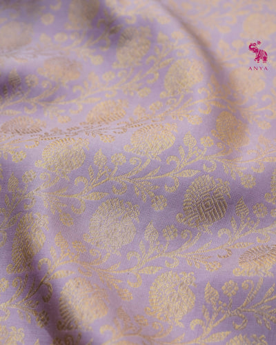 Lilac Kanchi Silk Saree with Creeper Design