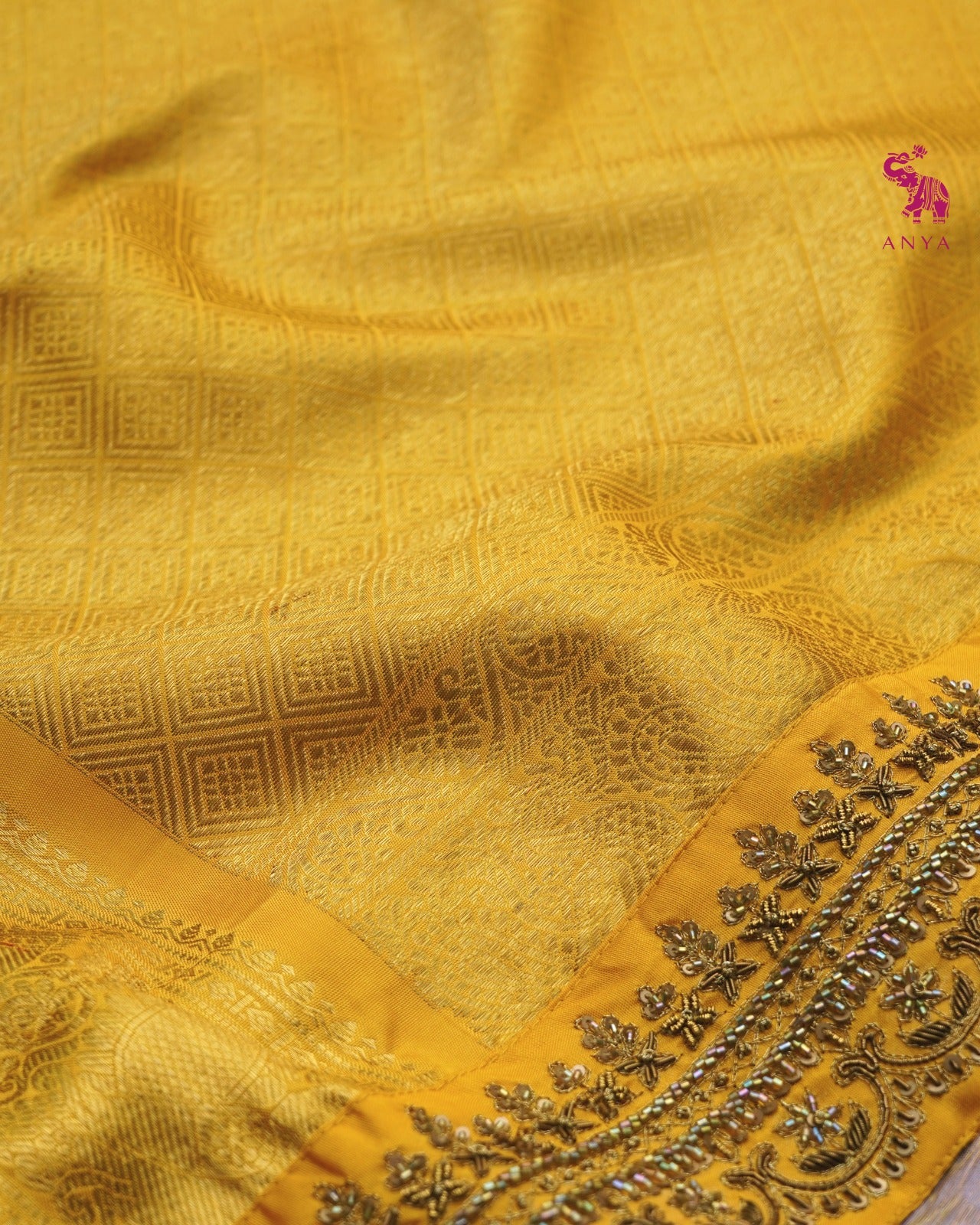 Lilac Kanchi Silk Saree with Creeper Design