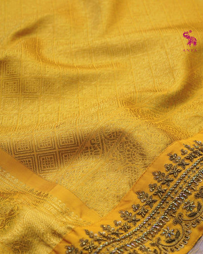 Lilac Kanchi Silk Saree with Creeper Design