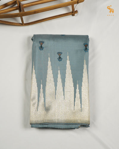 Grey Madhubani Kanchi Silk Saree