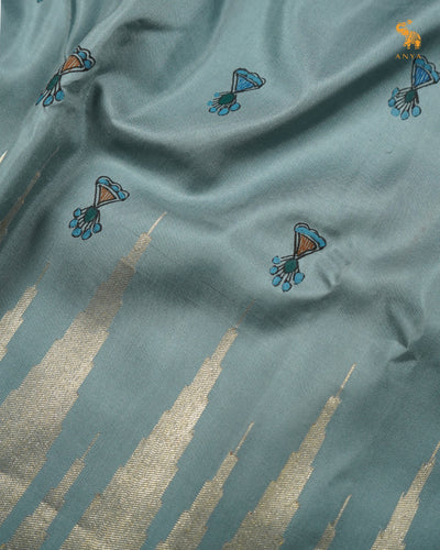 Grey Madhubani Kanchi Silk Saree