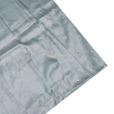 Pastel Blue Tissue Organza Saree with Embroidery Design