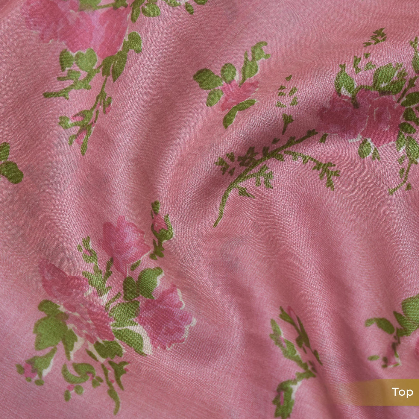 Onion Pink Floral Print Tussar Silk Salwar with Onion Pink Dots Dupatta