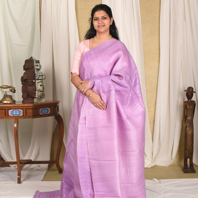 Lavender Bailu Sequins Saree