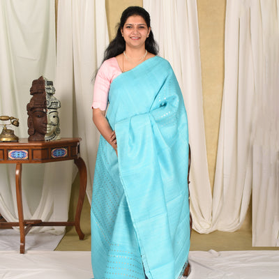 Ice Blue Bailu Sequins Saree