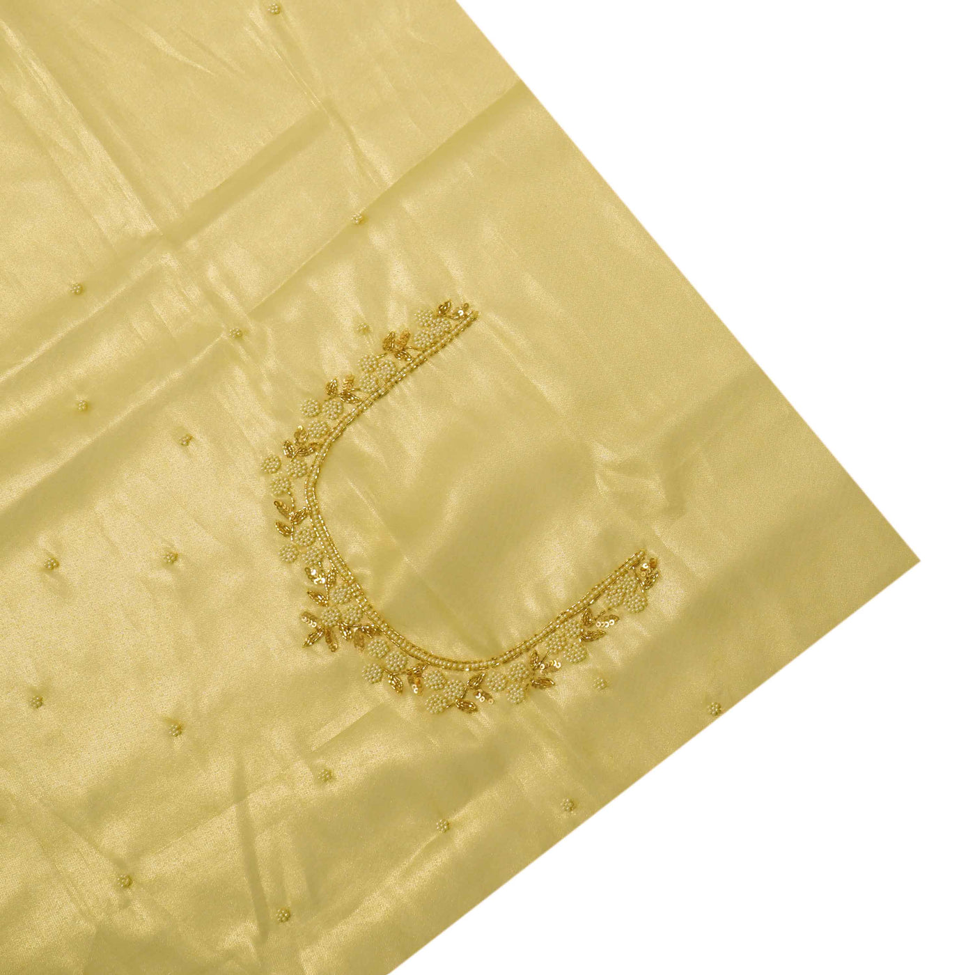 Lemon Yellow Tissue Organza Saree with Embroidery Design