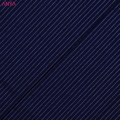 MS Blue Kanchi Silk Fabric with Muthu Seer Lines Design
