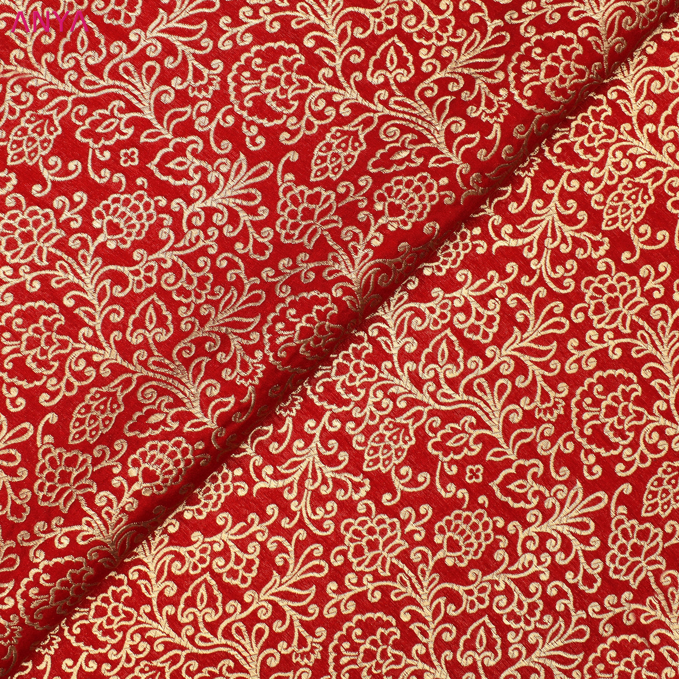 Red Banarasi Silk Fabric