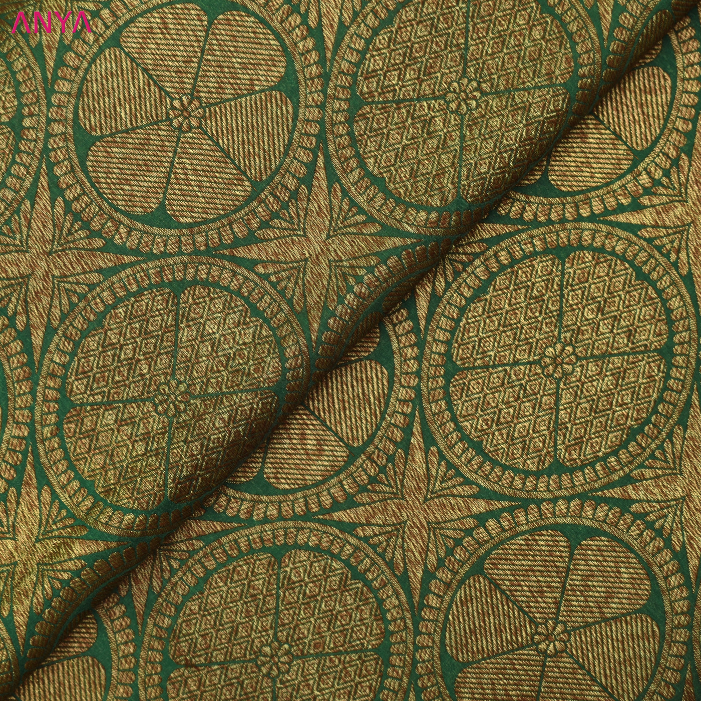 Forest Green Banarasi Silk Fabric