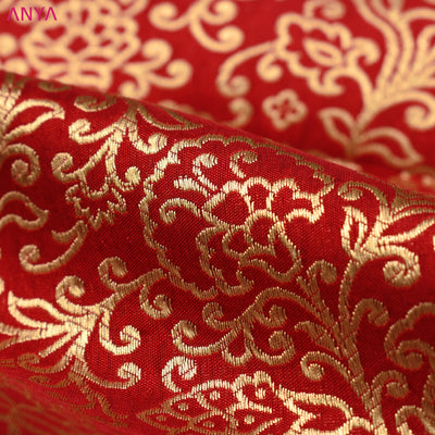Red Banarasi Silk Fabric