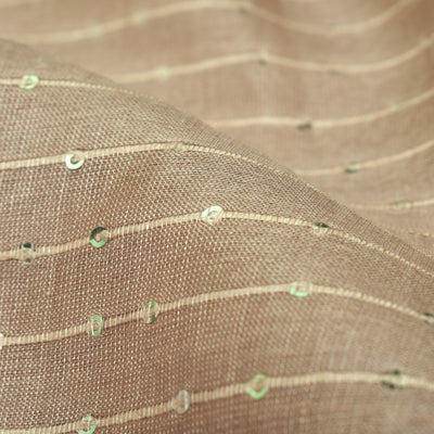 Onion Pink Tussar Sequence Fabric