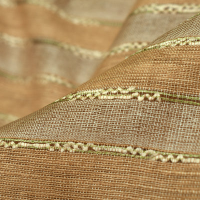 Sand Thread Line Tussar Fabric