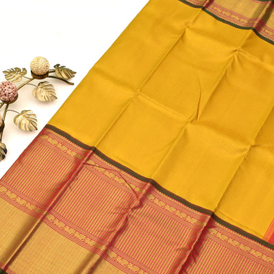Mustard Kanchipuram Silk Saree