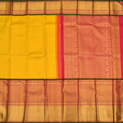 Mustard Kanchipuram Silk Saree