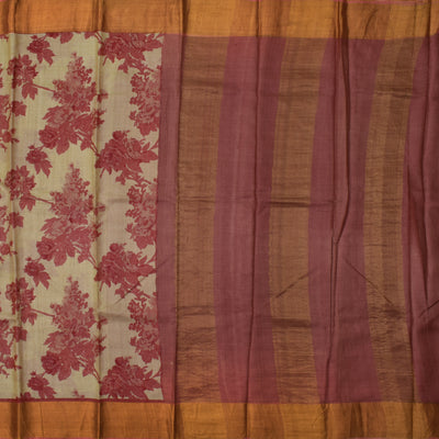 tussar silk sarees online with zari lines pallu