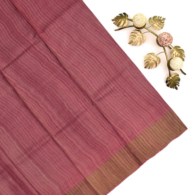 Off White Tussar Silk Saree with a  zari lines blouse
