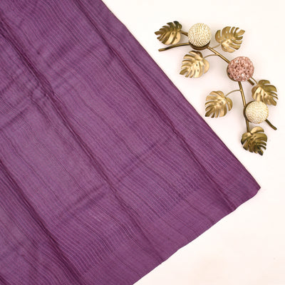 Off White Tussar Silk Saree with lavender blouse