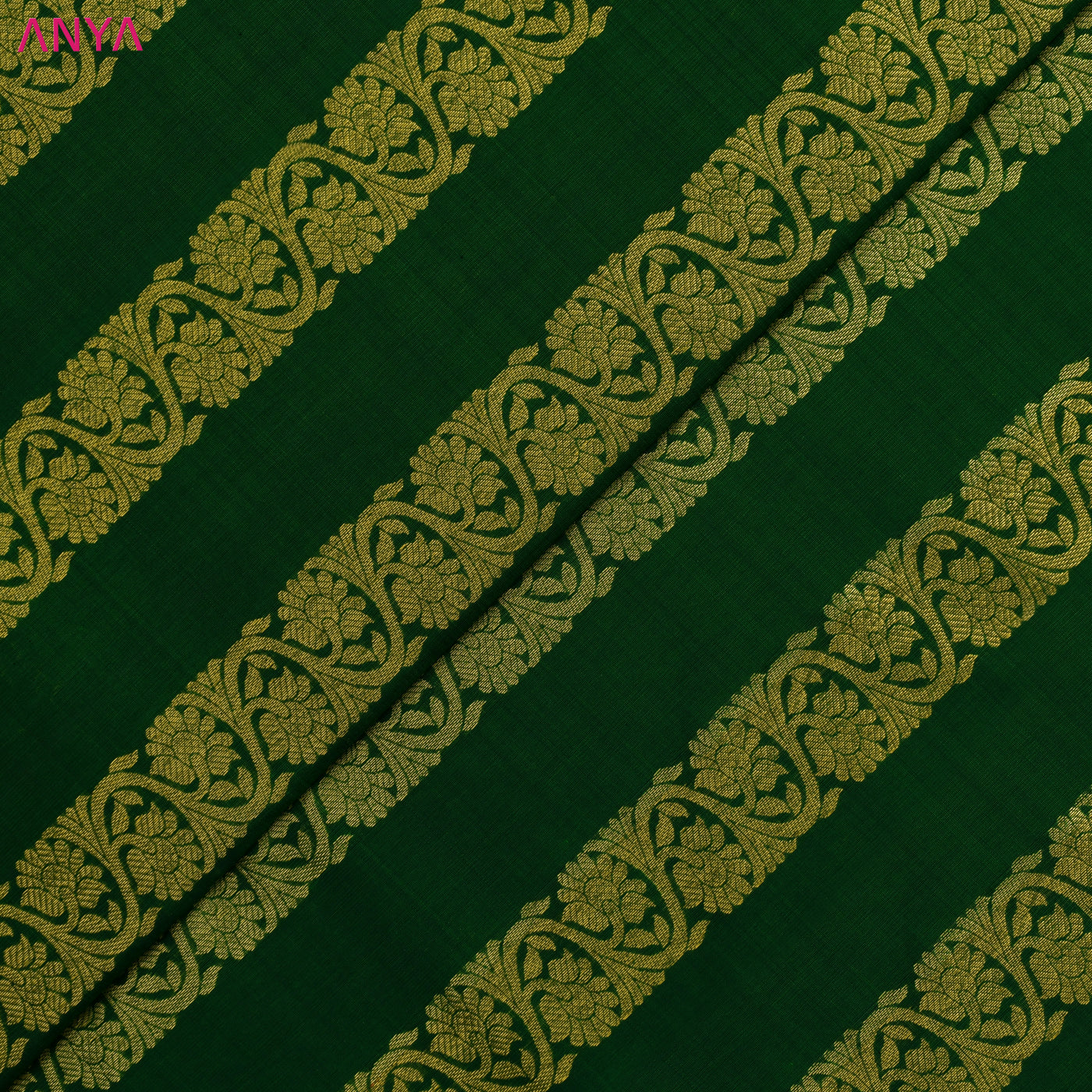 Dark Green Kanchi Silk Fabric
