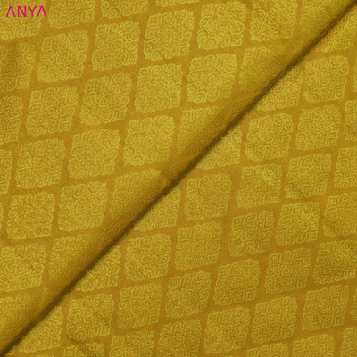 Oil Mustard Kanchi Organza Silk Fabric with Medium Butta Design
