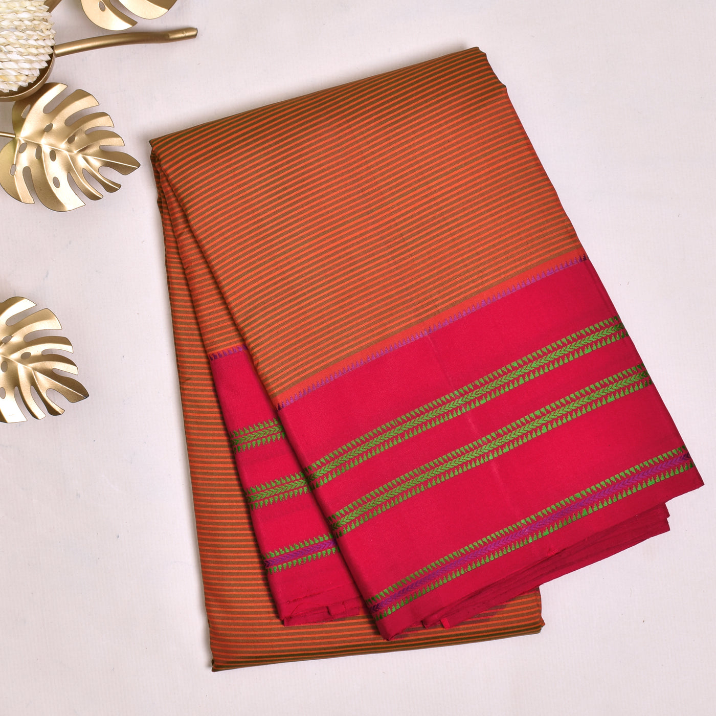 orange-kanchi-silk-saree-with-red-blouse