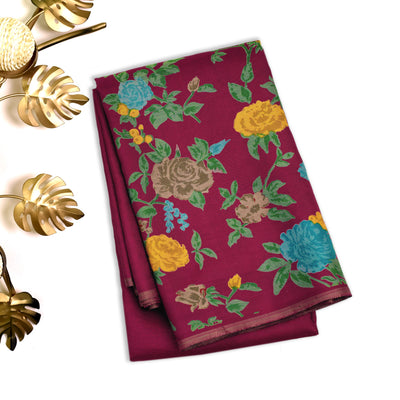 Kanchi Arakku Printed Kanchi Silk Saree with Floral Printed Design