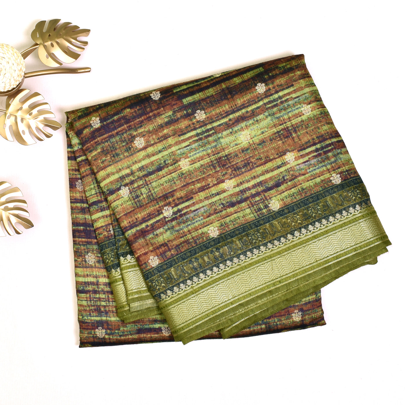 multi-green-tussar-saree-with-blouse