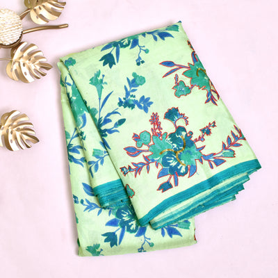 apple-green-floral-printed-and-embroidered-kanchi-silk-saree-with-blue-blouse