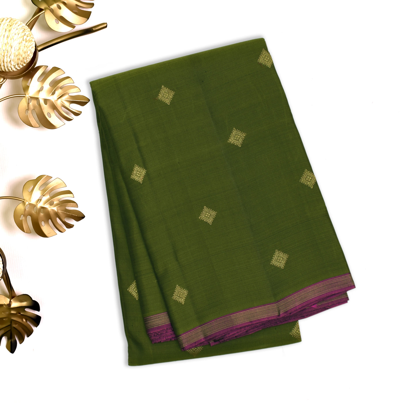 Mehanthi Green Kanchipuram Silk Saree with Zari Butta Design
