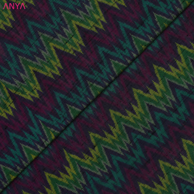 Multi Colour Ikkat Raw Silk Fabric 