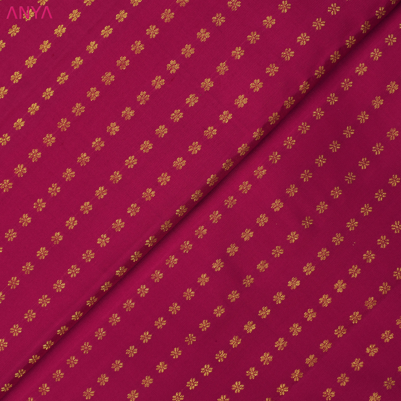 Pink Floral Butta Kanchi Silk Fabric (6544505503857)