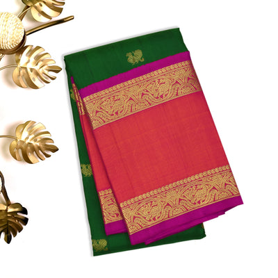 Green Kanchipuram Silk Saree with Small Annam Butta Design