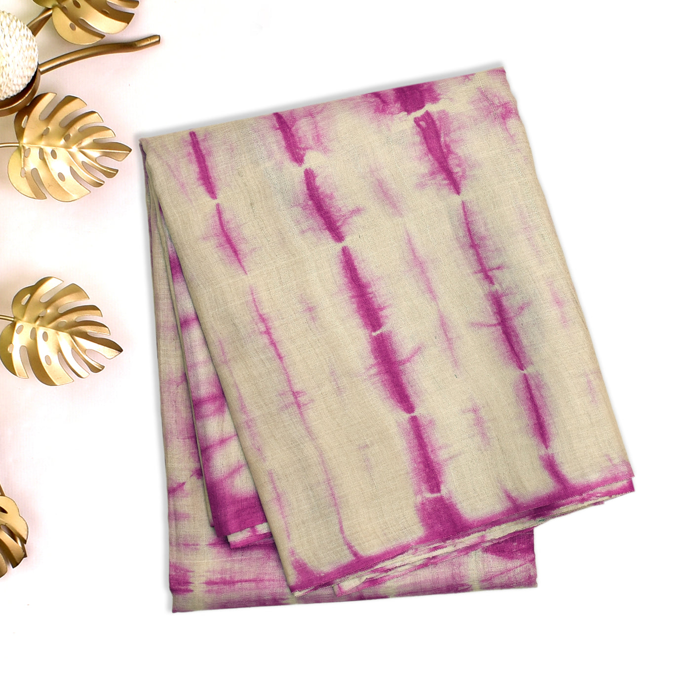 Pink Tussar Silk Saree with Shibori Print Design