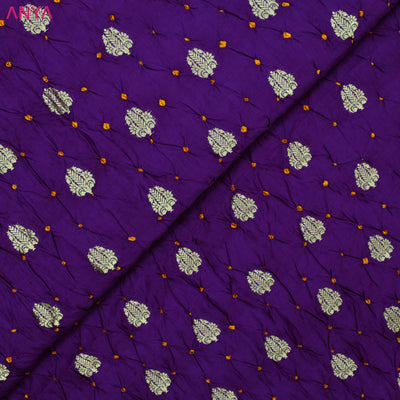 Violet Bandhani Silk Fabric