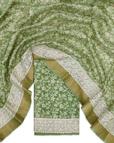 Apple Green Tussar Silk Salwar