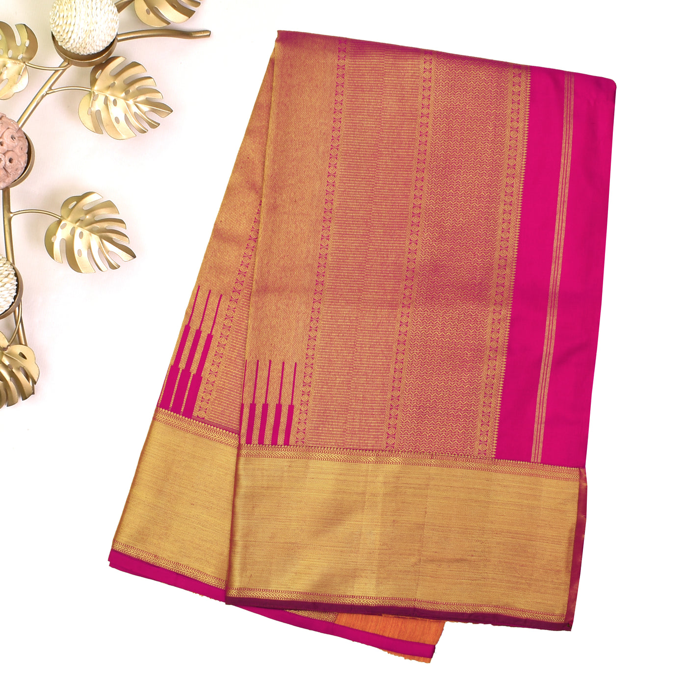 orange-tussar-kanchi-silk-saree-with-pink-blouse